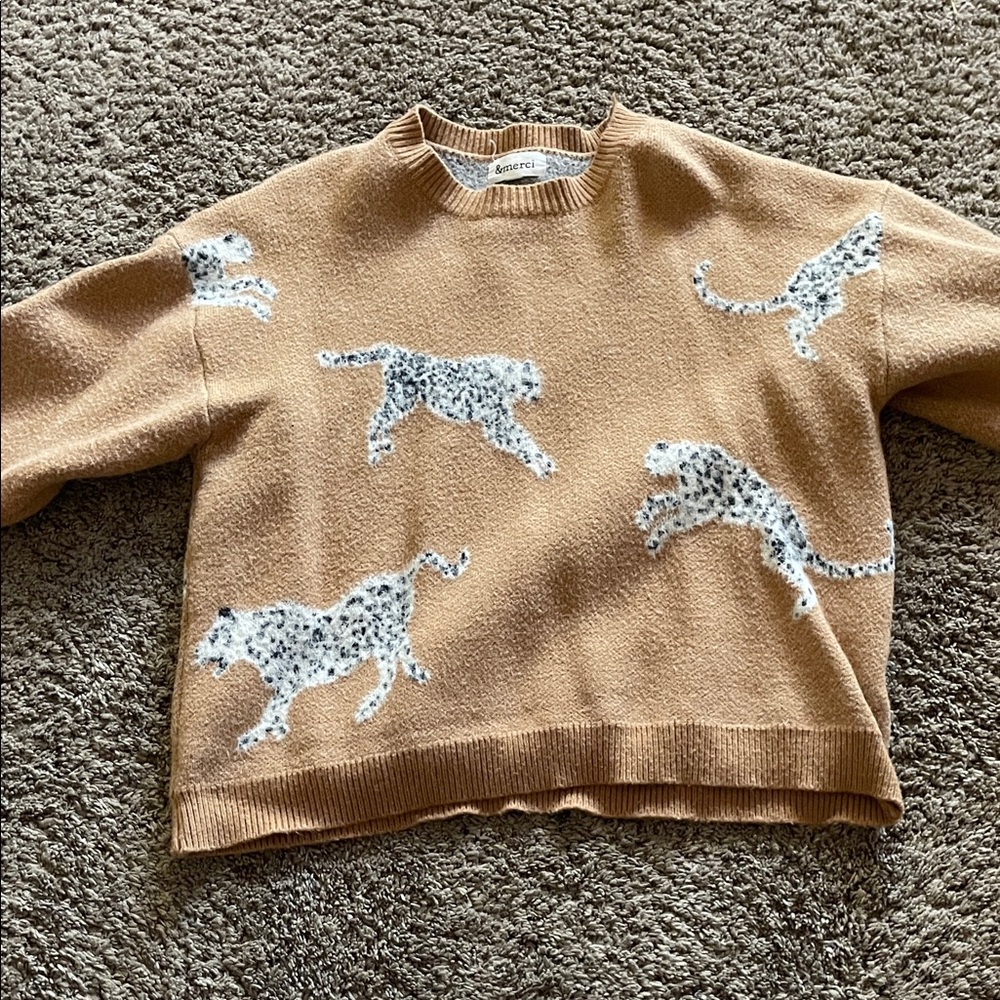 Animal Print Crew Neck Sweater